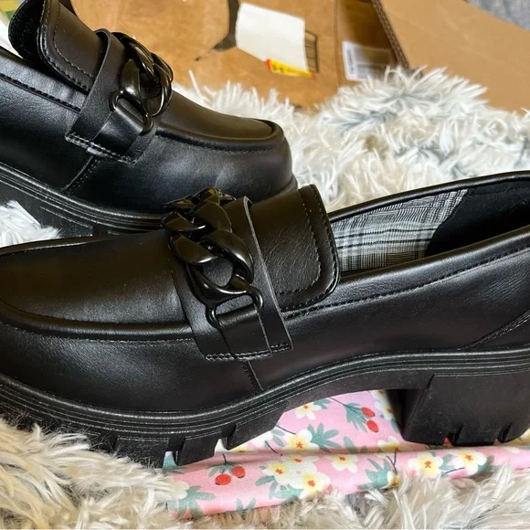 Jellypop Black UNA Chunky heel Loafers size 7 - Picture 5 of 10